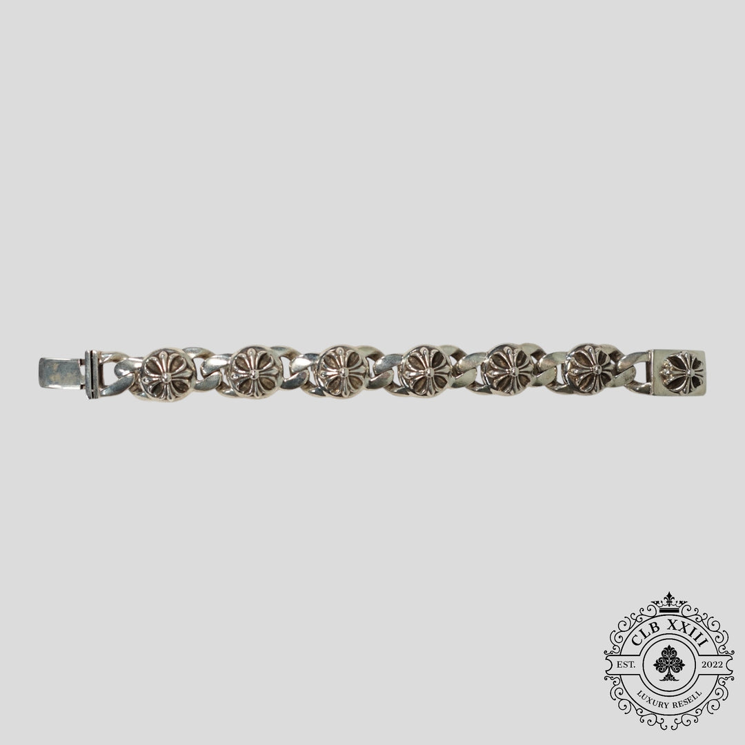 Chrome Hearts Cross 6 Link Cuban Bracelet in Silver