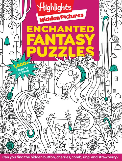 Enchanted Fantasy Puzzles: Seek and Find Puzzle Book, Fantasy Themed Puzzles with Enchanted Forest, Unicorns, Dragons and More for Kids - Paperback