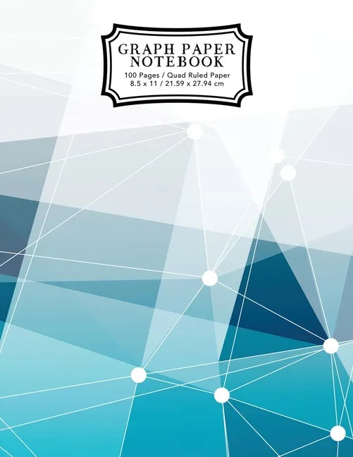 Graph Paper Notebook: Blue Abstract Lines Grid Paper Composition Notebook, Graphing Paper, Quad Ruled - Paperback