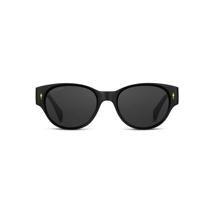 Black stylish Italian designed affordable sunglasses with UV protection.