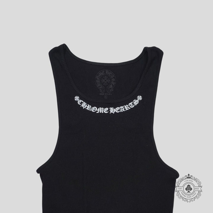 Chrome Hearts Neck Script Logo Tank Top in Black