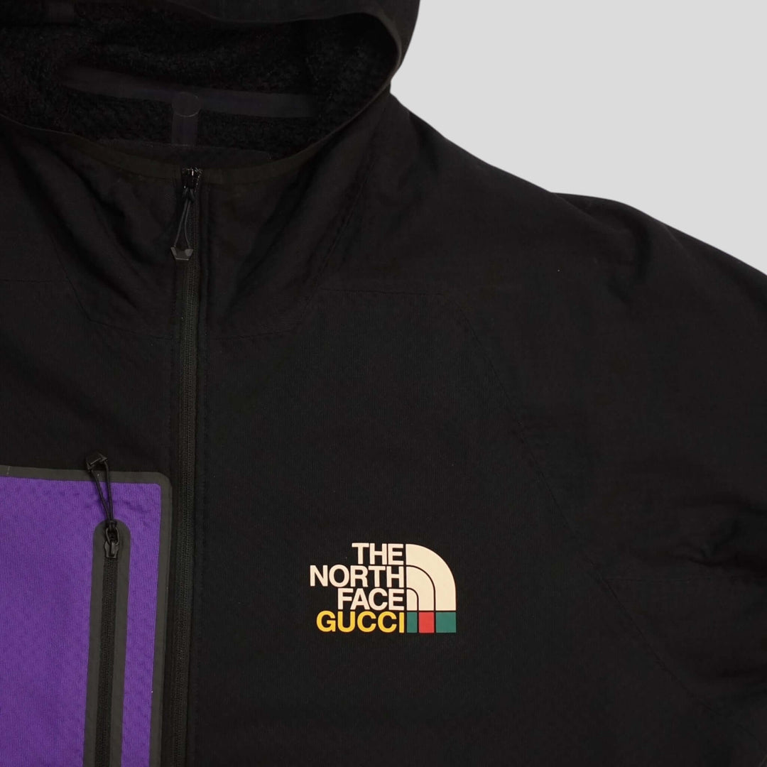 Gucci X The North Face Fleece Pullover Jacket in Black/Purple