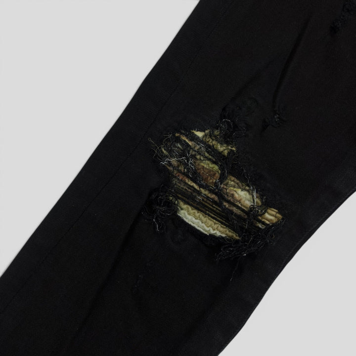 Amiri MX1 Aloha Patch Jeans in Black