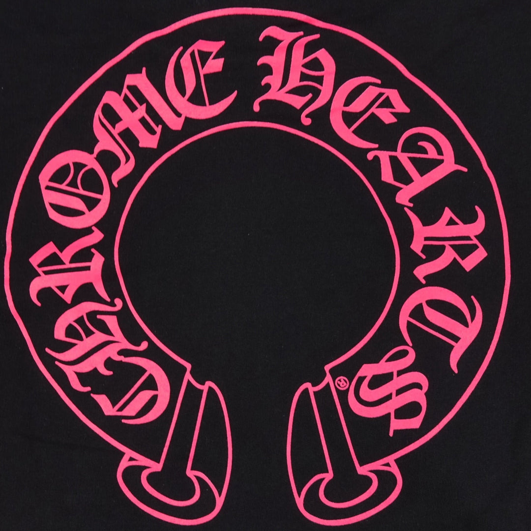 Chrome Hearts Horseshoe Zip Up Hoodie in Black/Pink