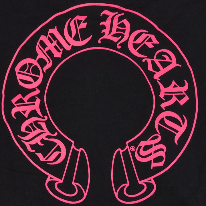 Chrome Hearts Horseshoe Zip Up Hoodie in Black/Pink