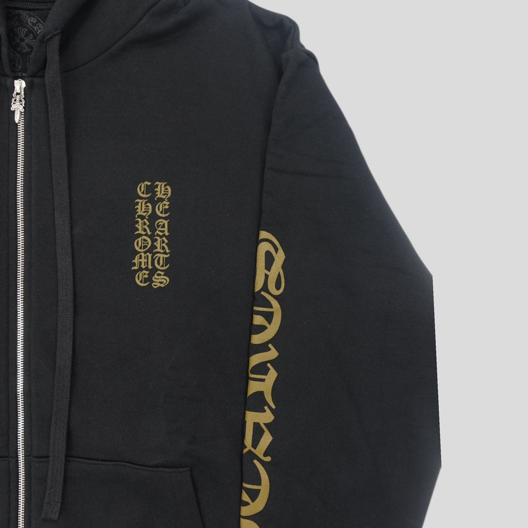 Chrome Hearts Vertical Logo Zip Up in Black / Olive