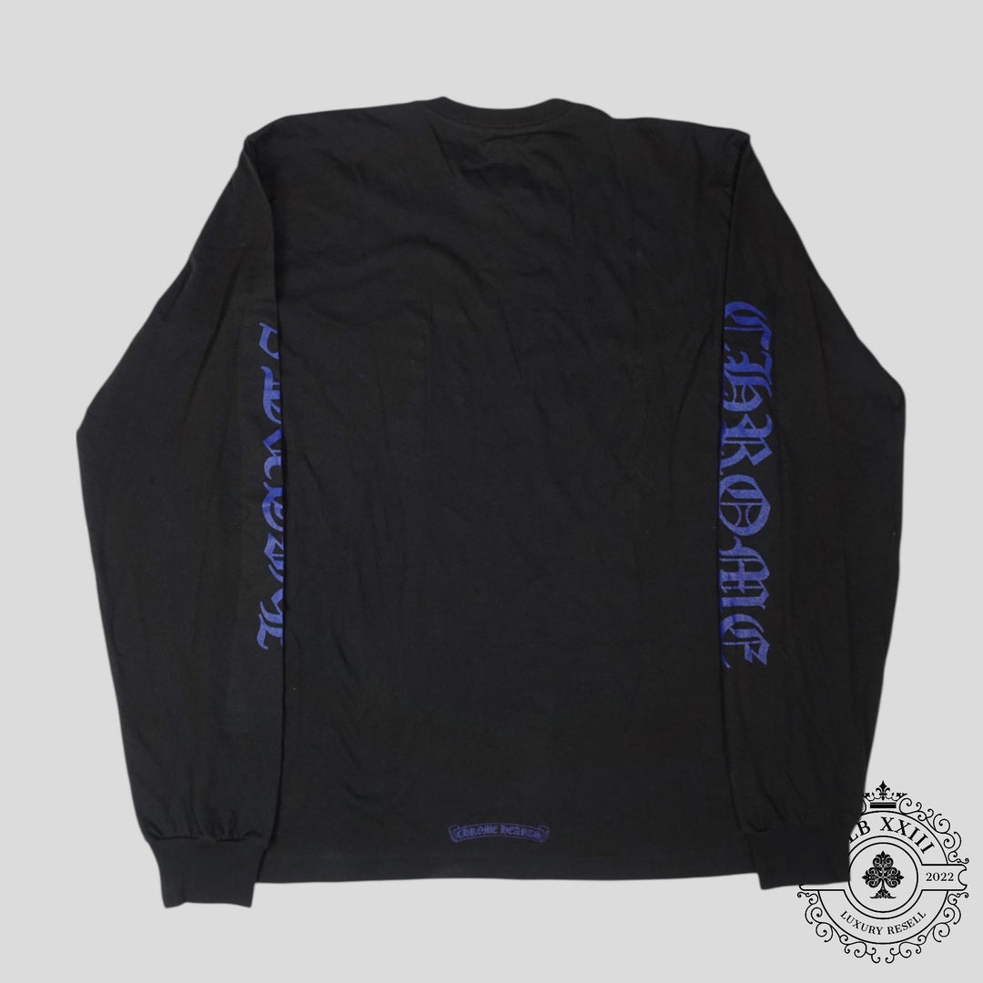 Chrome Hearts Neck Logo Long Sleeve in Black/Blue