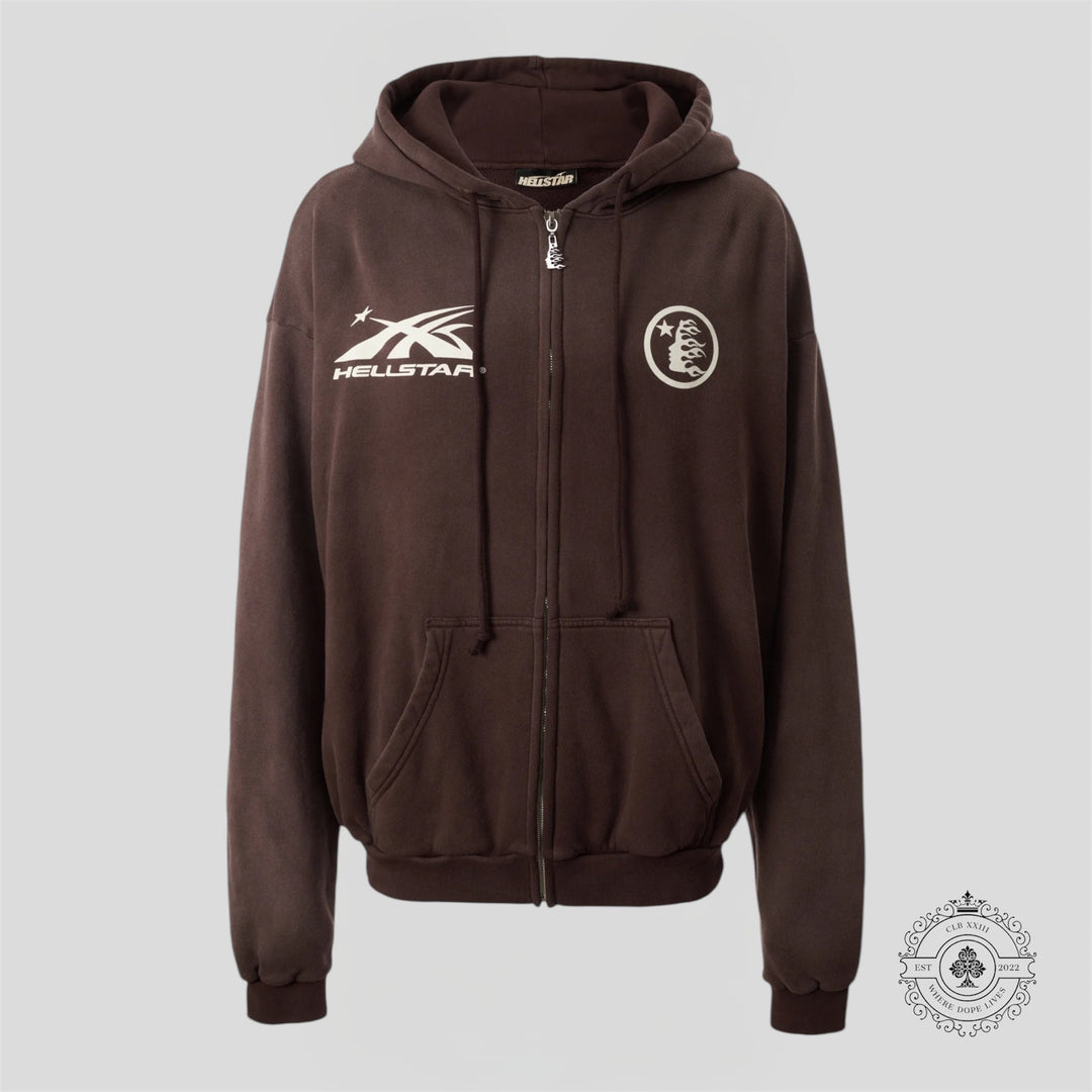 Hellstar Mirror Face Hoodie in Brown
