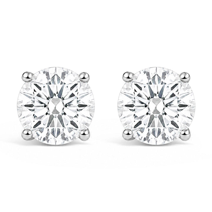 IGI Certified 14K Yellow Gold 1.00 Cttw Round Lab Grown Diamond Solitaire Stud Earrings