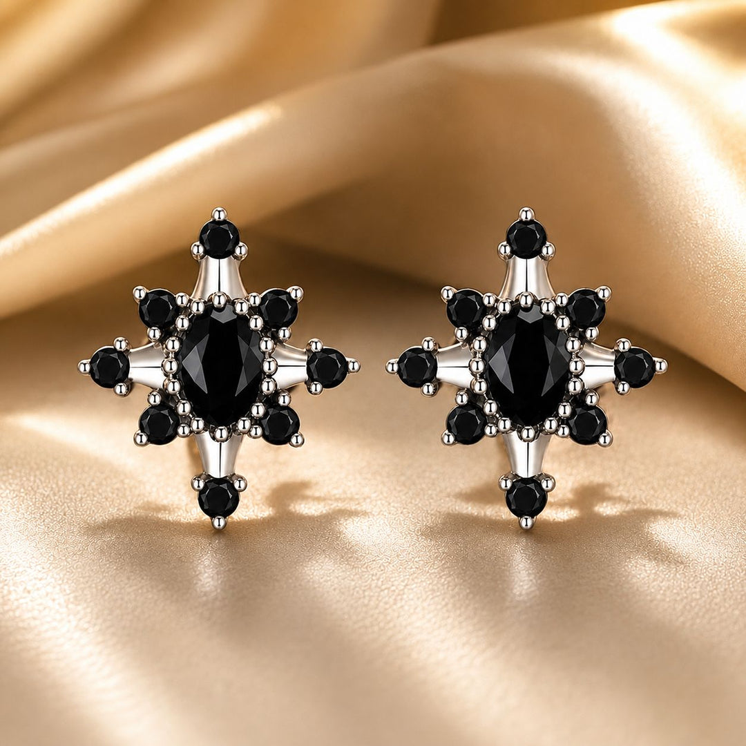 925 Sterling Silver Earrings with Pavé Setting CZ, Size 0.8*0.7cm for Women