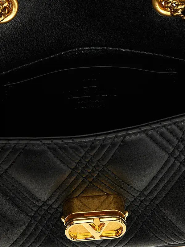 Valentino Garavani Black Lamb Leather Quiltie 67 Shoulder Bag | STORE 7994