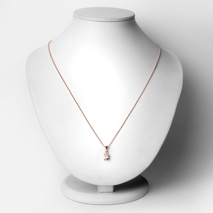 0.70 Carat Genuine Morganite .925 Sterling Silver Pendant