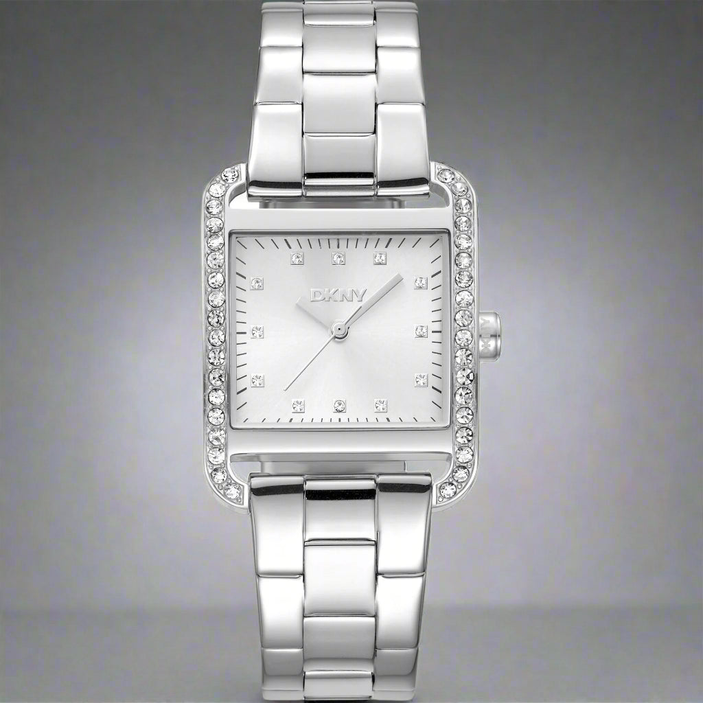 DKNY women's  silver dial jewel bezel Watches