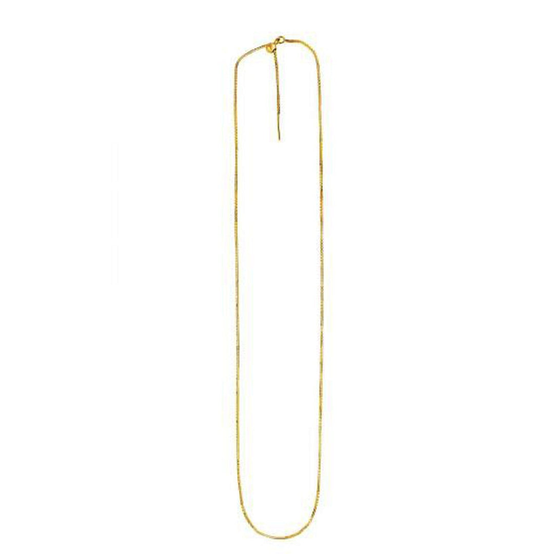 Endless Adjustable Box Chain in 14k Yellow Gold (0.95 mm)