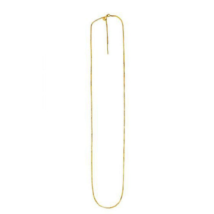Endless Adjustable Box Chain in 14k Yellow Gold (0.95 mm)