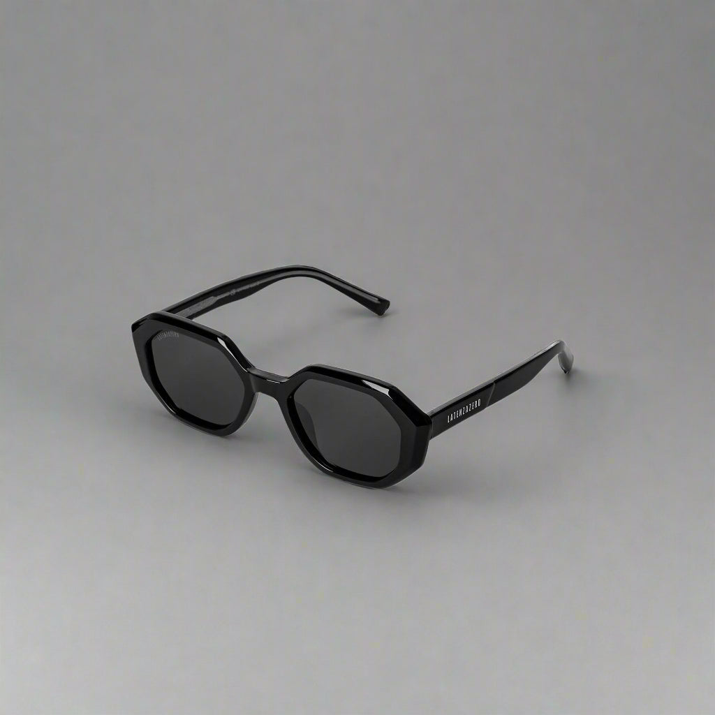 Black stylish Italian designed affordable sunglasses with UV protection.