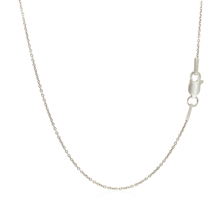 14k White Gold Round Cable Link Chain 1.1mm