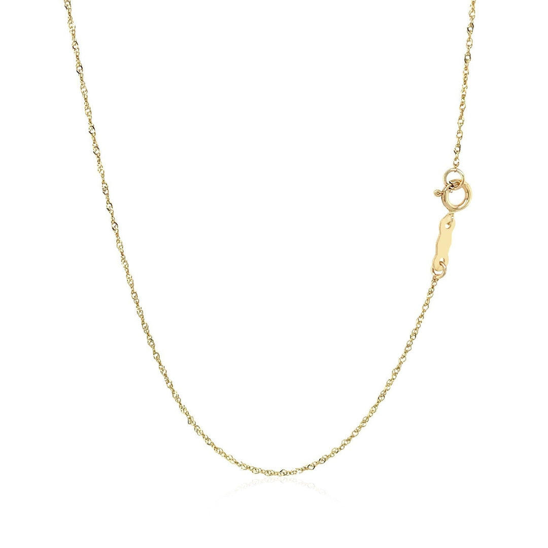 14k Yellow Gold Singapore Chain 0.8mm