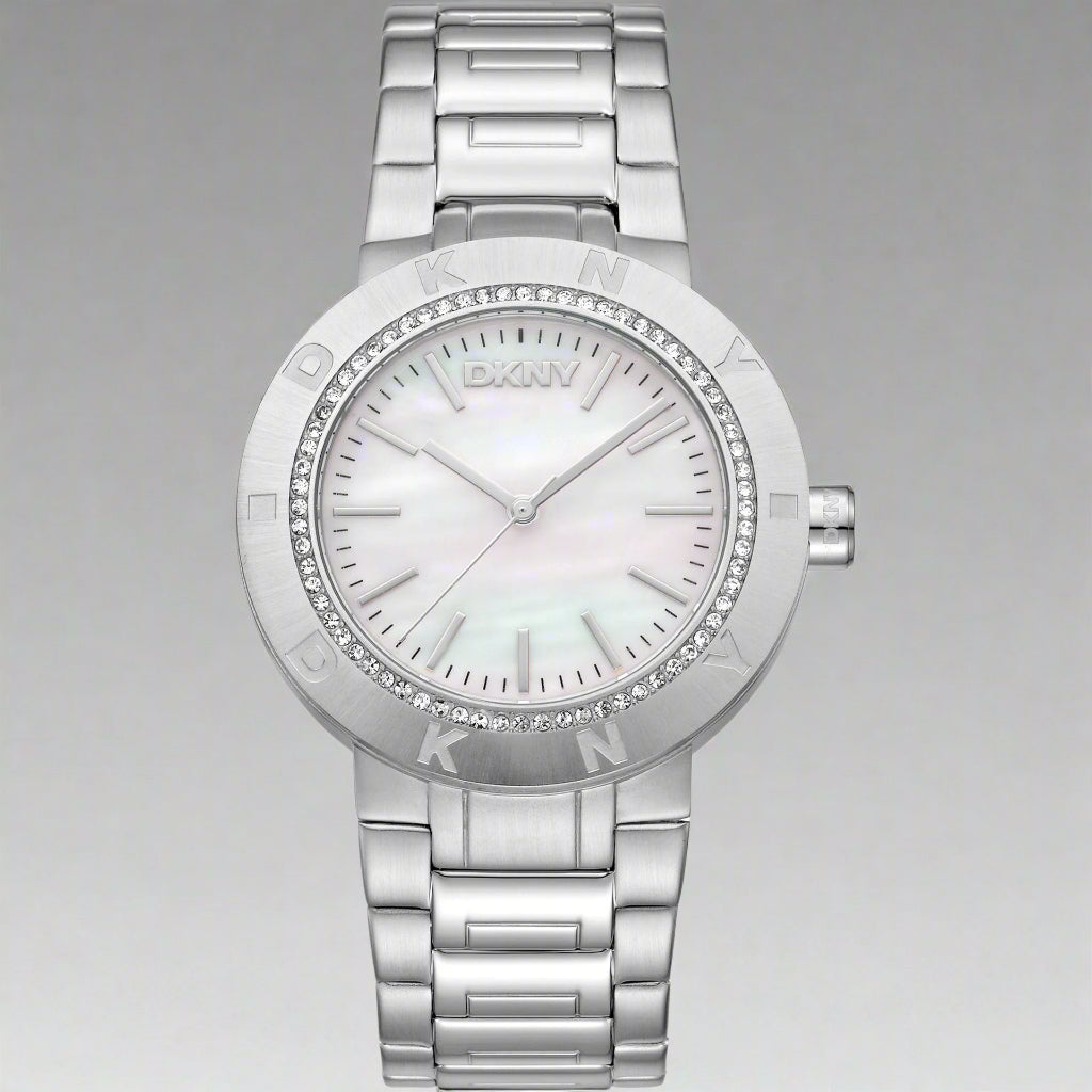 DKNY women's silver band with mother of pearl dial Watches