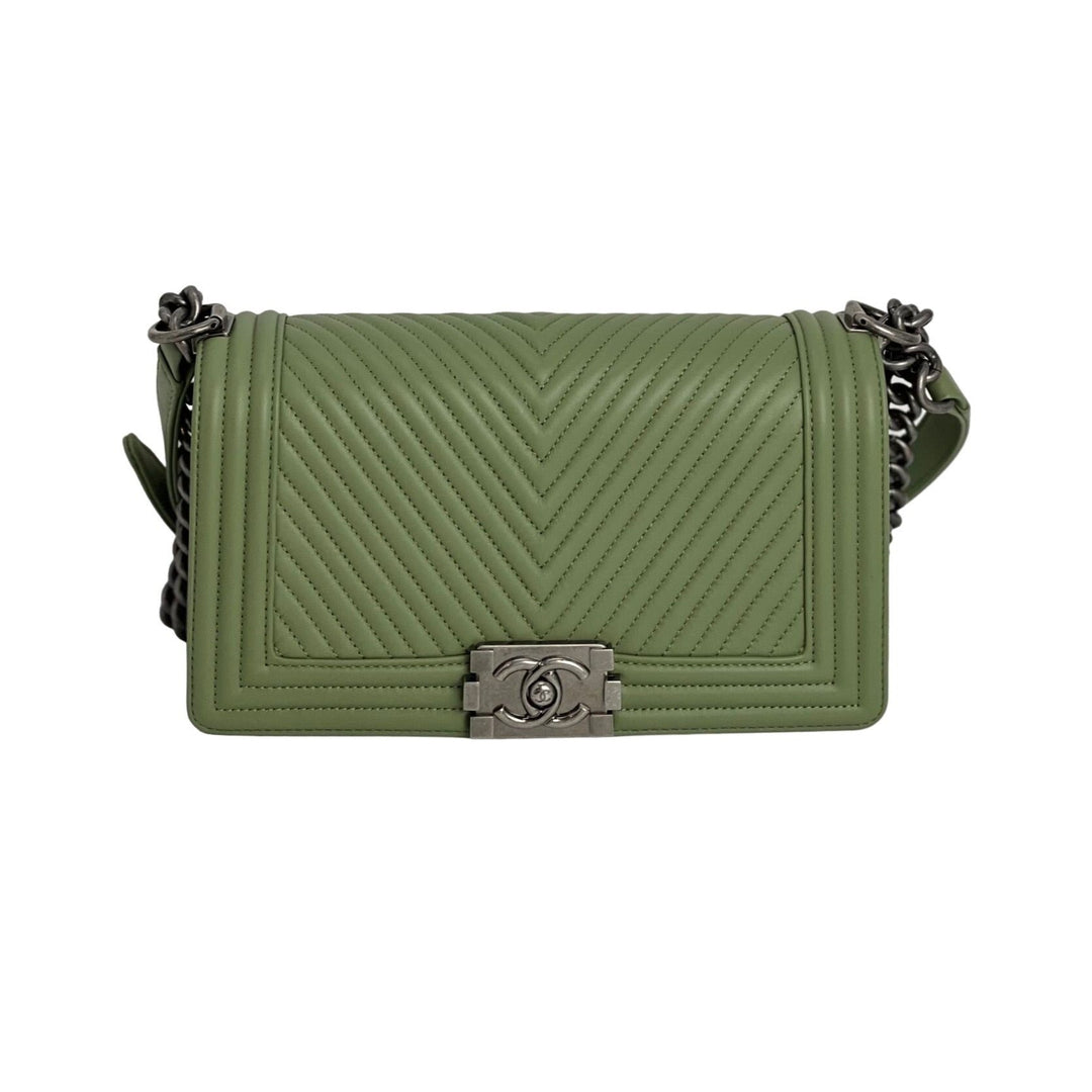 Chanel Medium Boy Flap light green calfskin bag – STORE 7994
