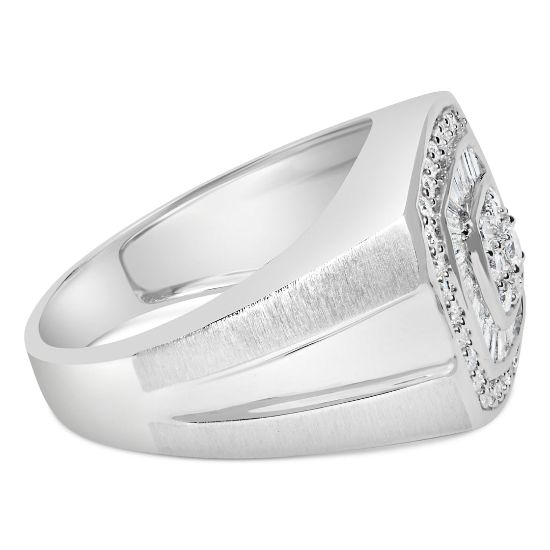 14K White Gold Men's 1 CTTW Diamond Band Ring