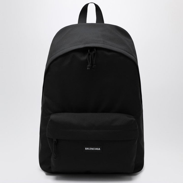 Balenciaga Black Explorer Backpack With Logo Patch Men