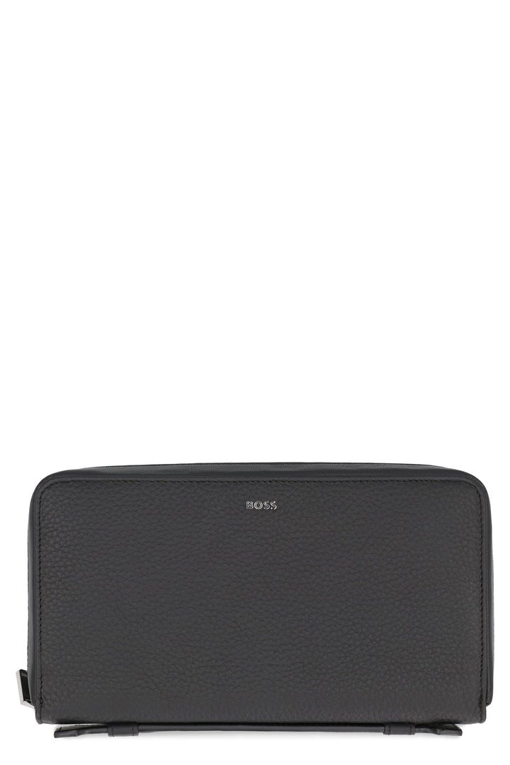 BOSS Grainy Leather Zip-Around Wallet - 23 cm x 13 cm x 4 cm