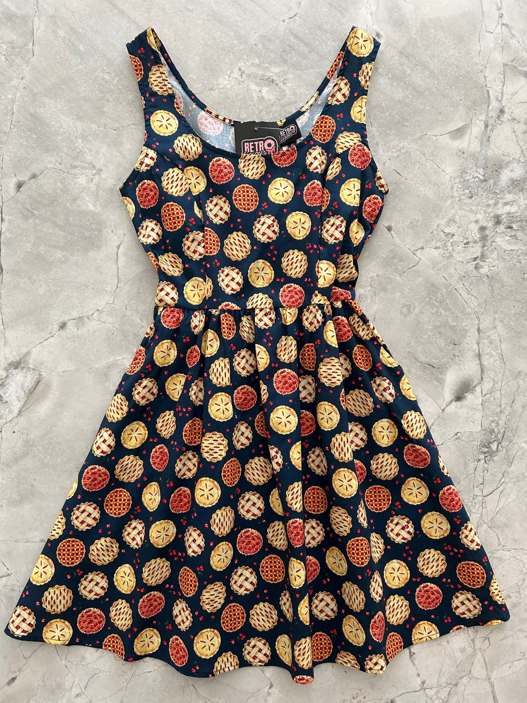 Cherry Pie Shorter Length Fit &amp; Flare Dress - Small only, 1 left!