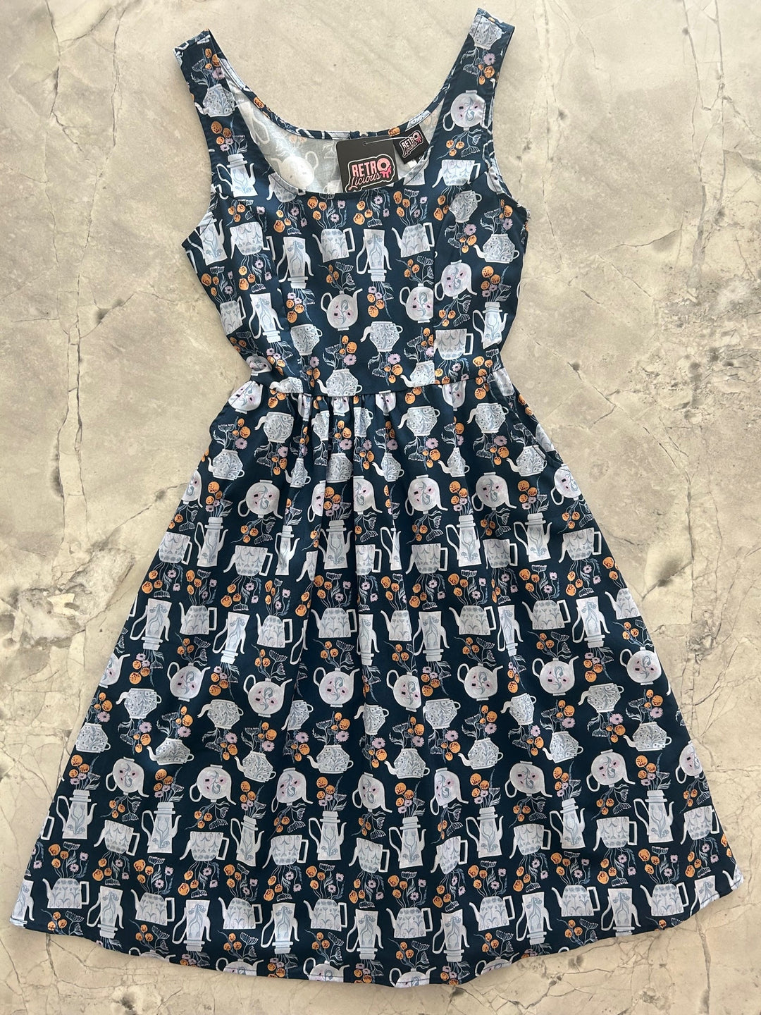 Teapots Fit &amp; Flare Dress - XS only