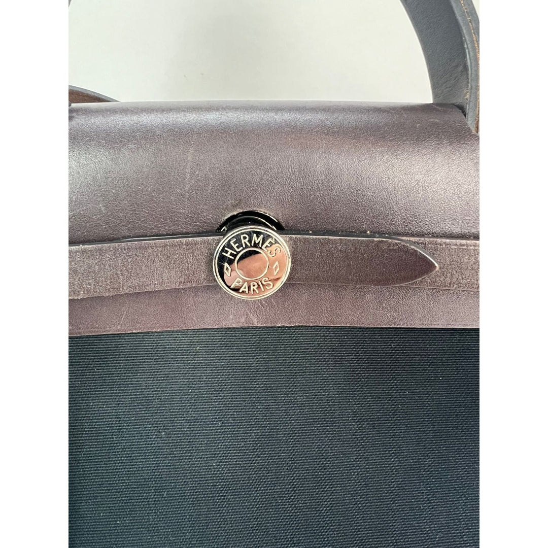 Hermes Toile vache Hunter Herbag zip 31 PM Black Ebene Shoulder Bag