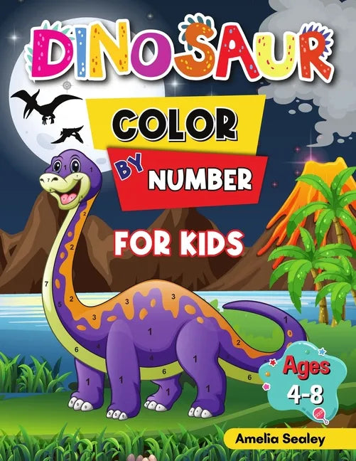 Dinosaur Color by Number Activity Book for Kids: Animal Color by Number Book for Kids Ages 4-8 - Paperback