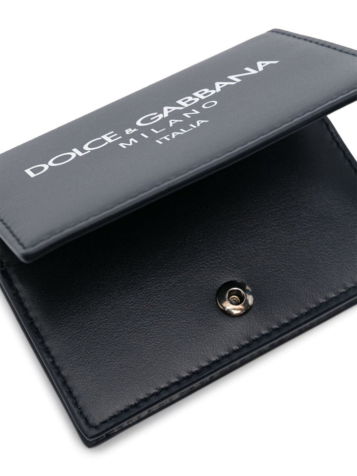 Dolce & Gabbana Men Leather Wallet With Logo Print