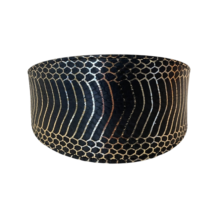 Gold &amp; Black Snake 3” Wide Style Gatsby Collar