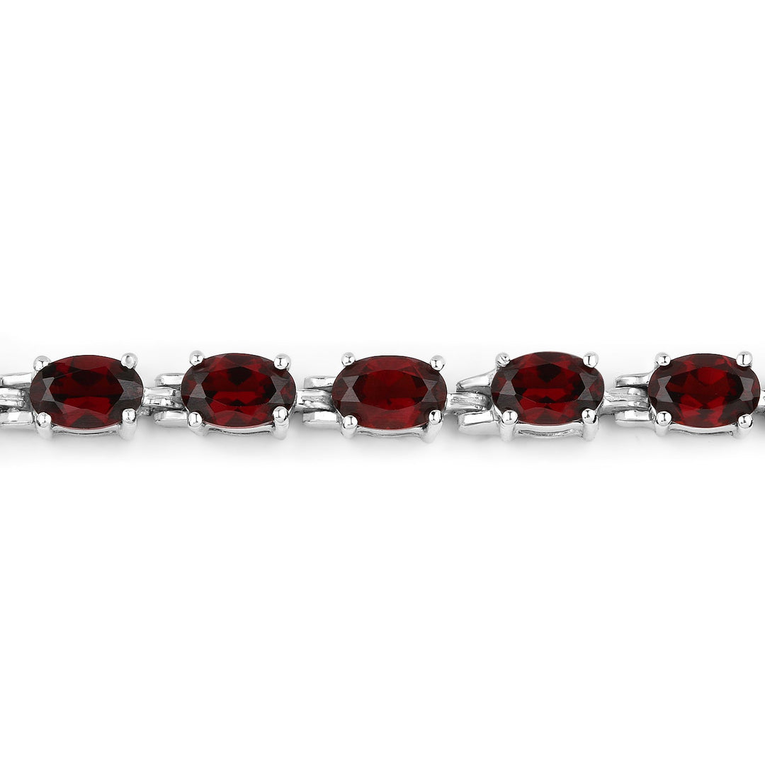 11.22 Carat Genuine Garnet .925 Sterling Silver Bracelet