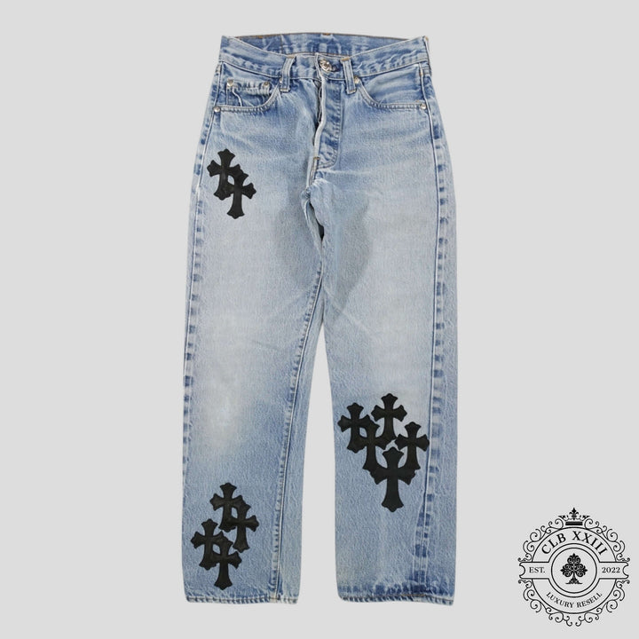 Chrome Hearts 501 Redline Cross Patch Jeans