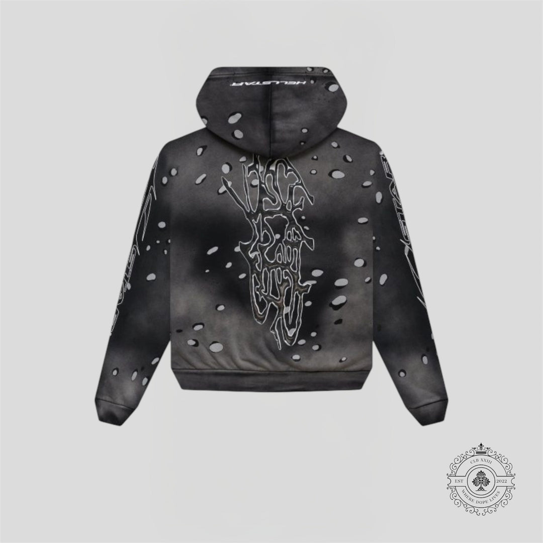 Hellstar No Guts, No Glory! Hoodie in Washed Black