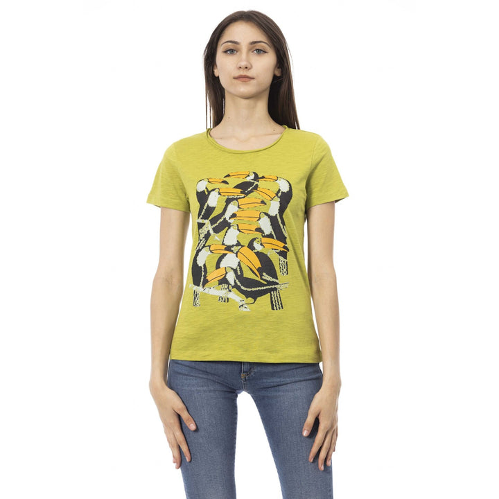 Trussardi Action women's green graphic print T-shirts