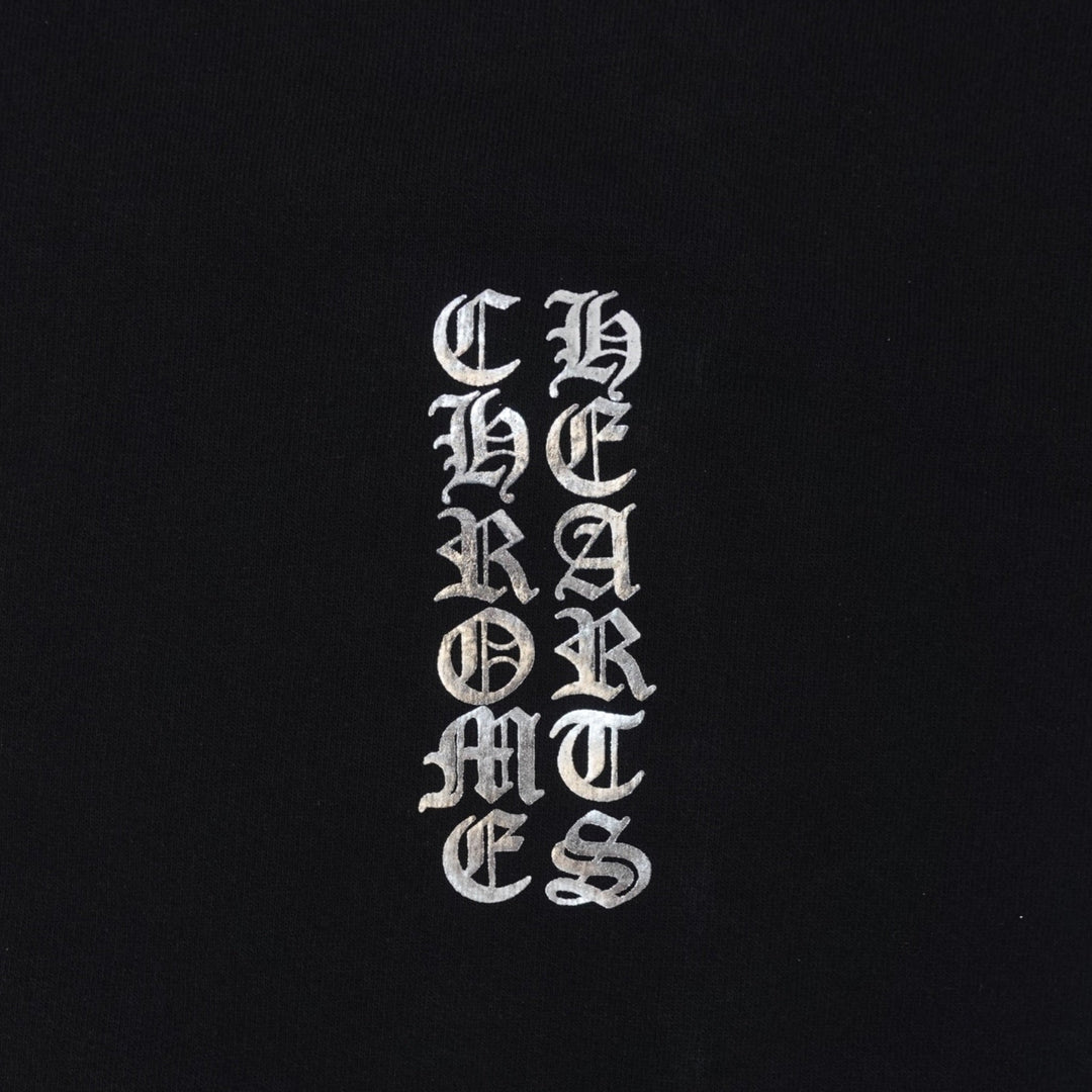 Chrome Hearts 1988 Vertical Logo Hoodie in Black/Silver