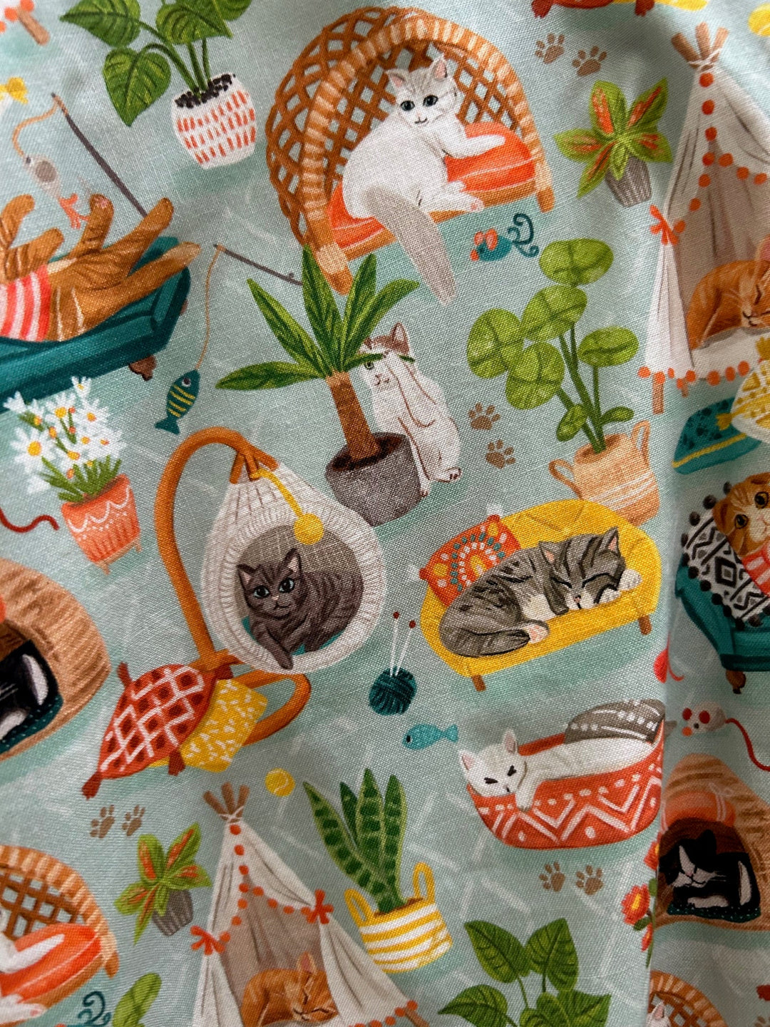 Cats &amp; Plants Skater Skirt