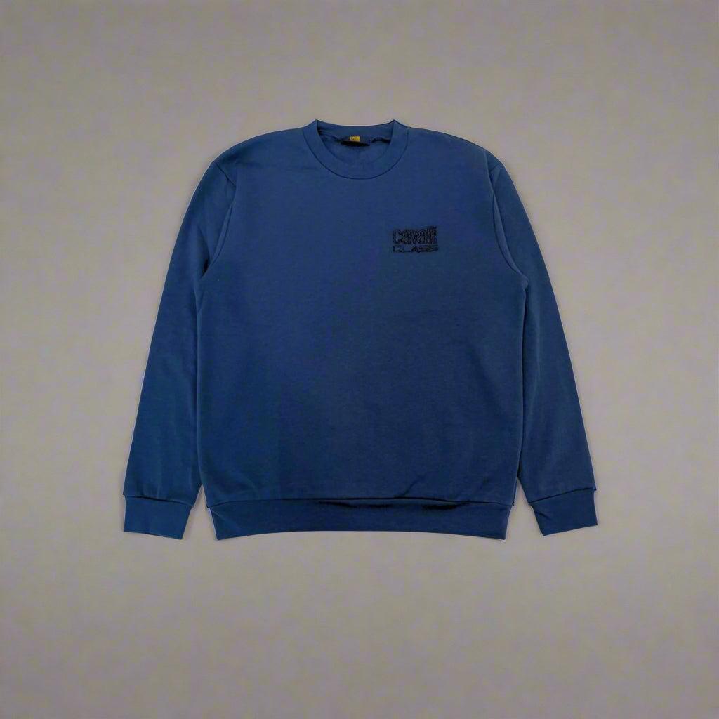Cavalli Class men's royal blue graphic print Sweatshirts