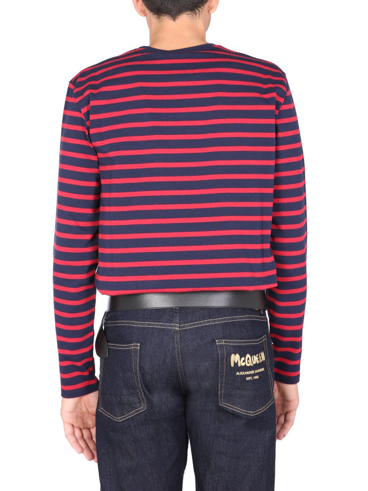 Alexander Mcqueen Men T-Shirt With Flocked Logo