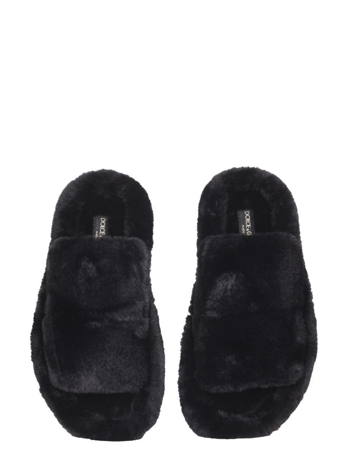 Dolce & Gabbana Men Fur Sandals