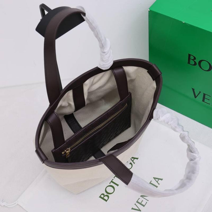Bottega Veneta Flip Pouch Canvas Tote Bag
