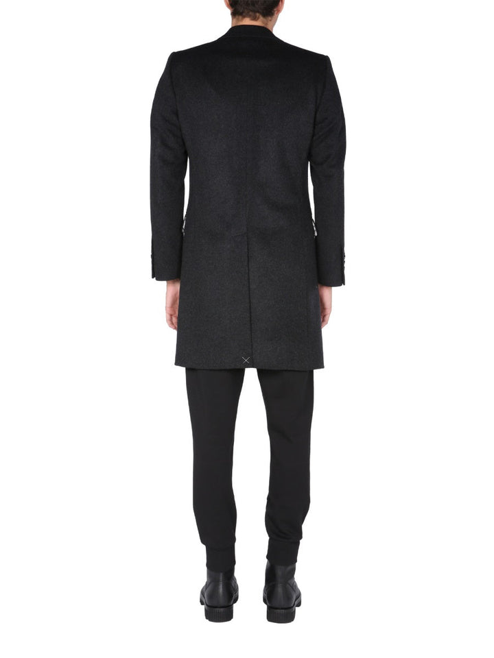 Dolce & Gabbana Men Single-Breasted Velours Coat
