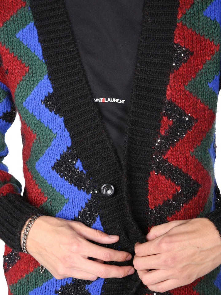 Saint Laurent Men Jacquard Cardigan
