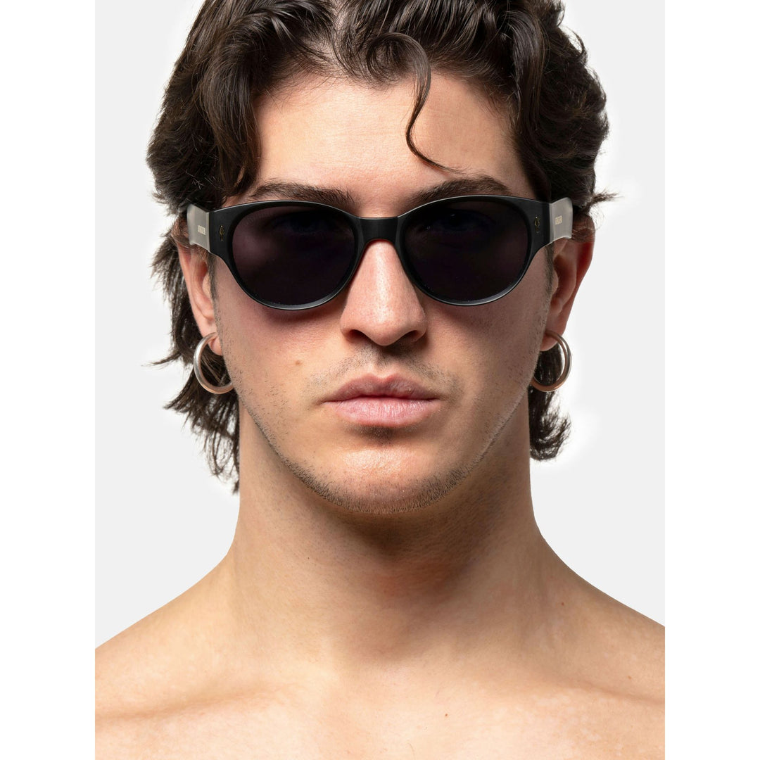 Black stylish Italian designed affordable sunglasses with UV protection.