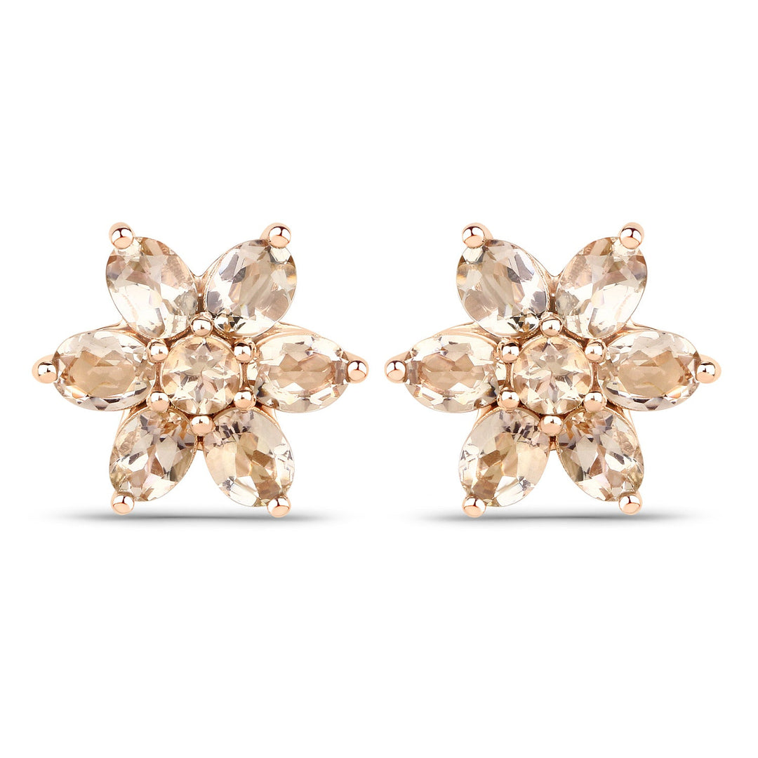 1.98 Carat Genuine Morganite 10K Rose Gold Earrings