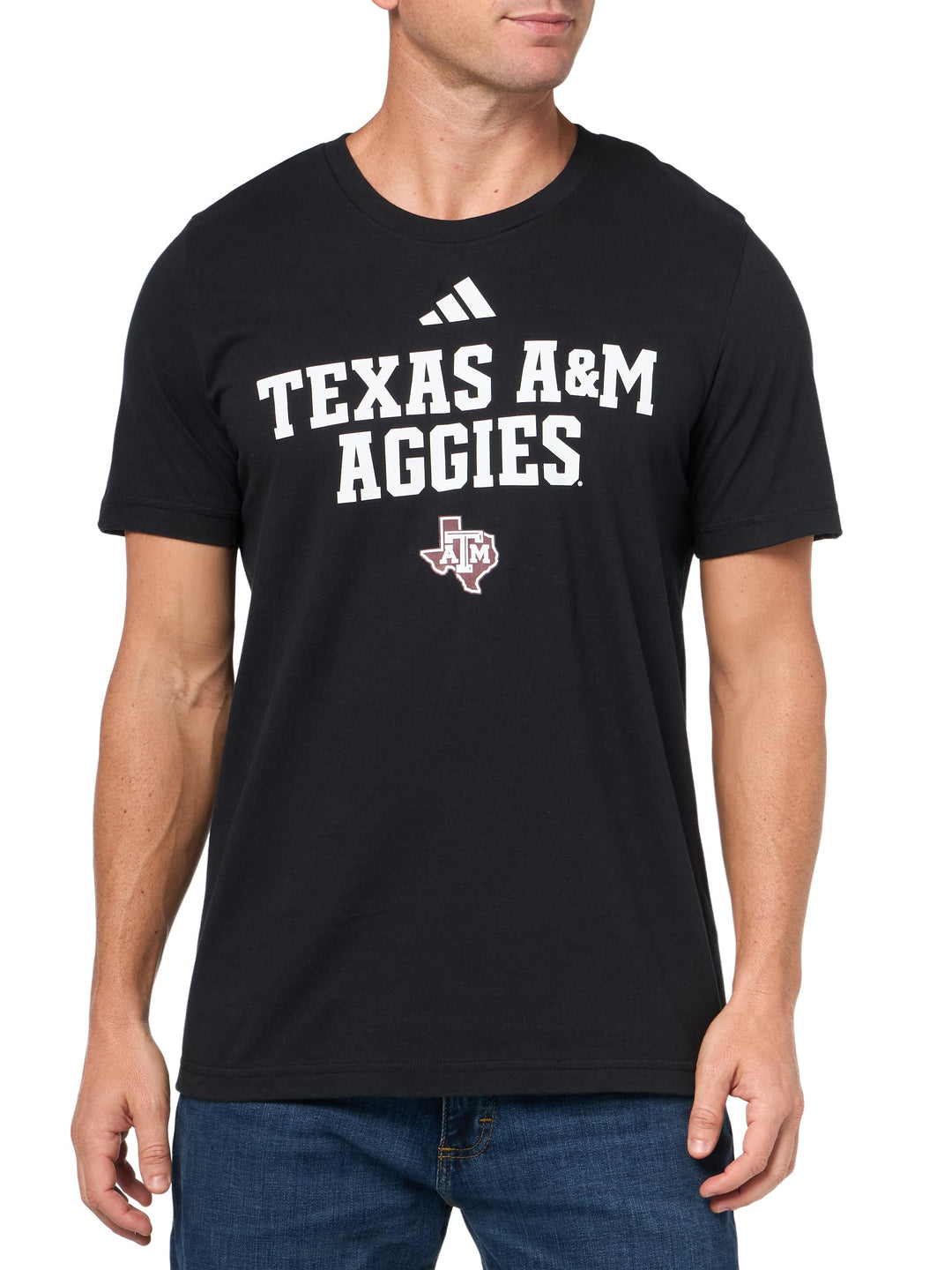 adidas Mens House T-Shirt Black/Texas A&amp;M University
