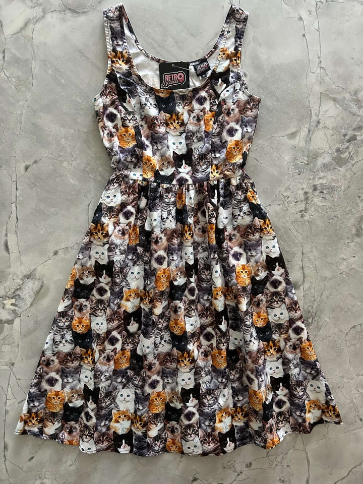 Realistic Cats Fit &amp; Flare Dress