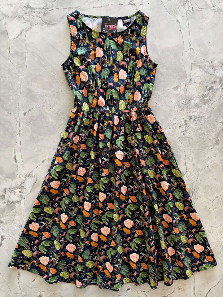 Woodland Midi Dress in Navy